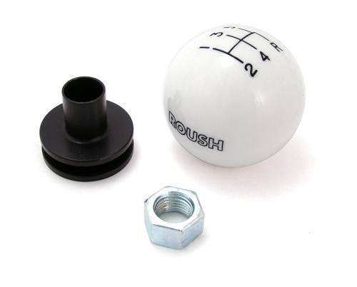 Roush Shift Knob, White Pool Ball, 5 Speed, 2005-2010 Mustang 4.0/4.6L