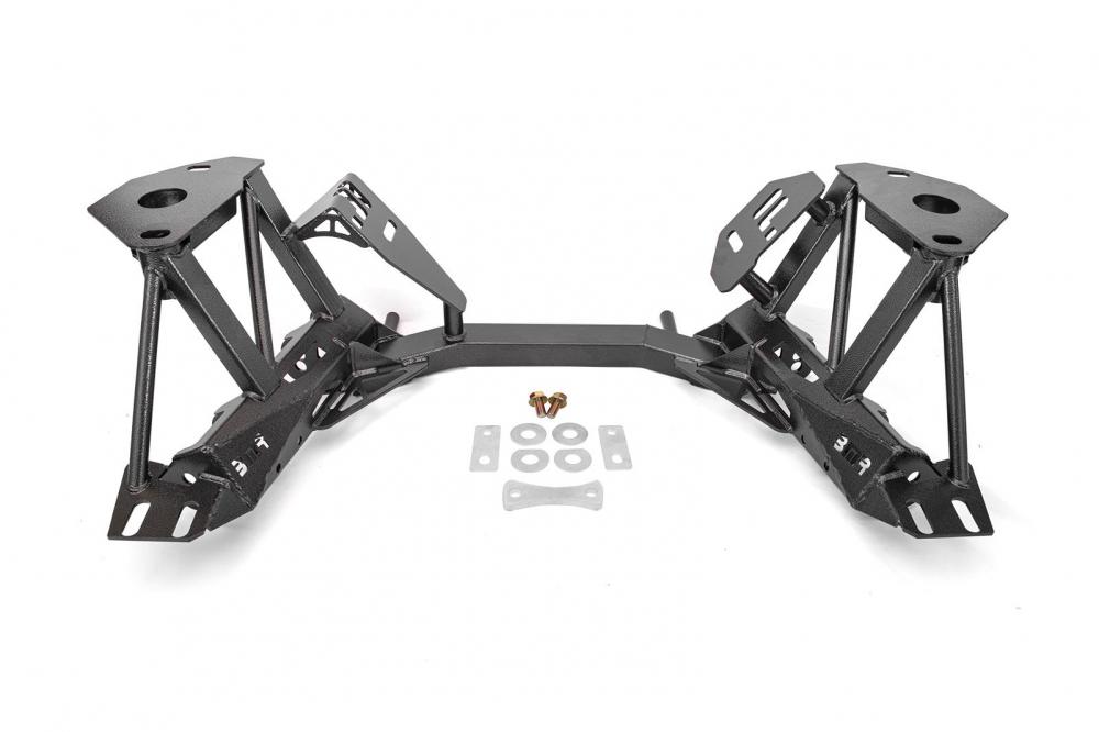 BMR K-member, with spring perches, premium version, black, 79-95 Mustang