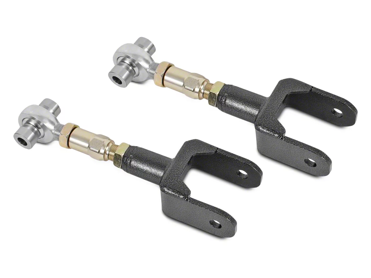 BMR Upper control arms, DOM, on-car adj, rod ends, black, 79-04 Mustang