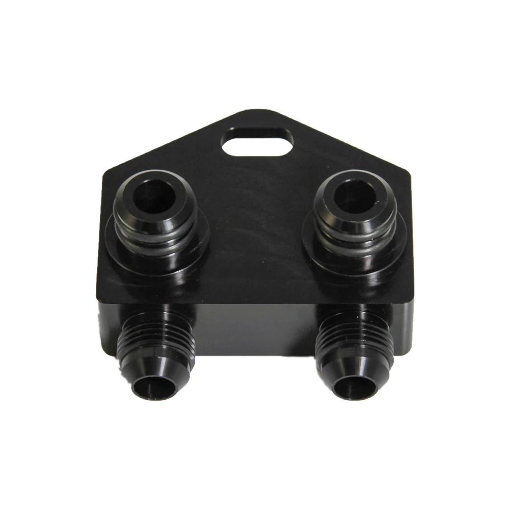 Bowler transmission cooler manifold fittings, -8AN to cooler, 6r80 / 10R80