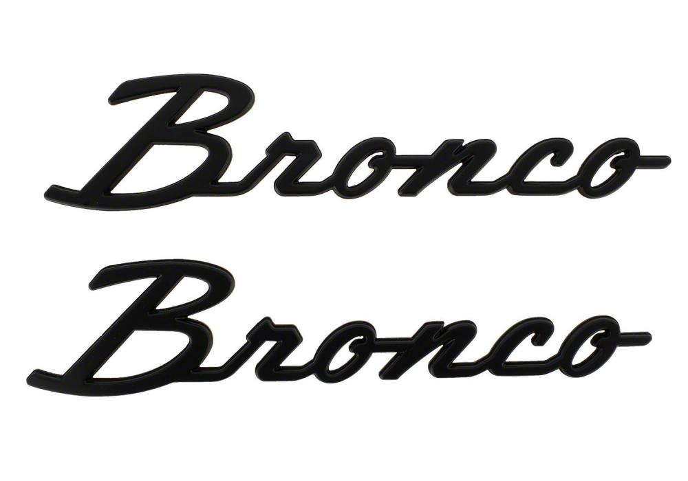 Ford Performance Bronco scipt fender badages, matte black