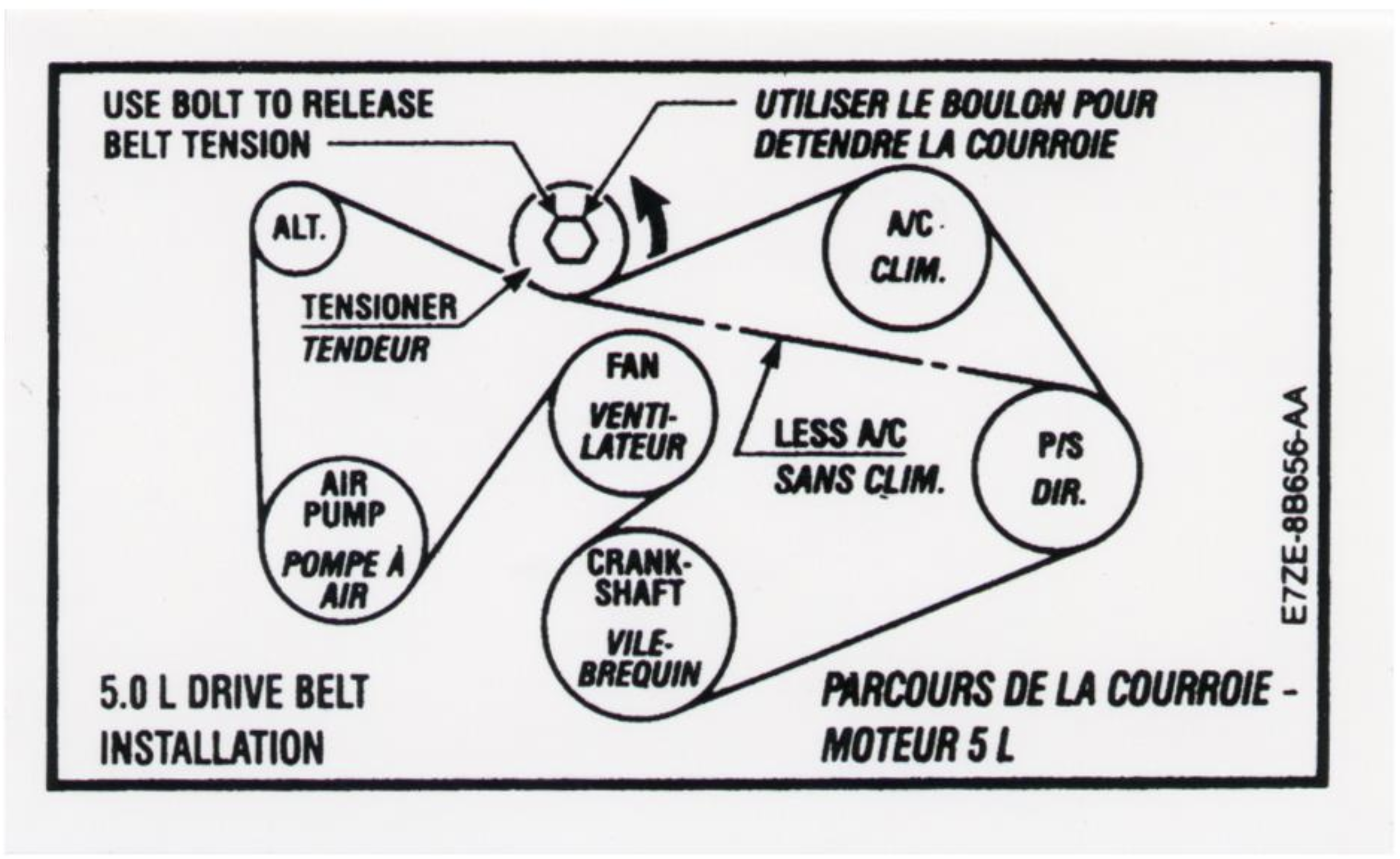 1987-93 Mustang 302 Drive Belt Decal