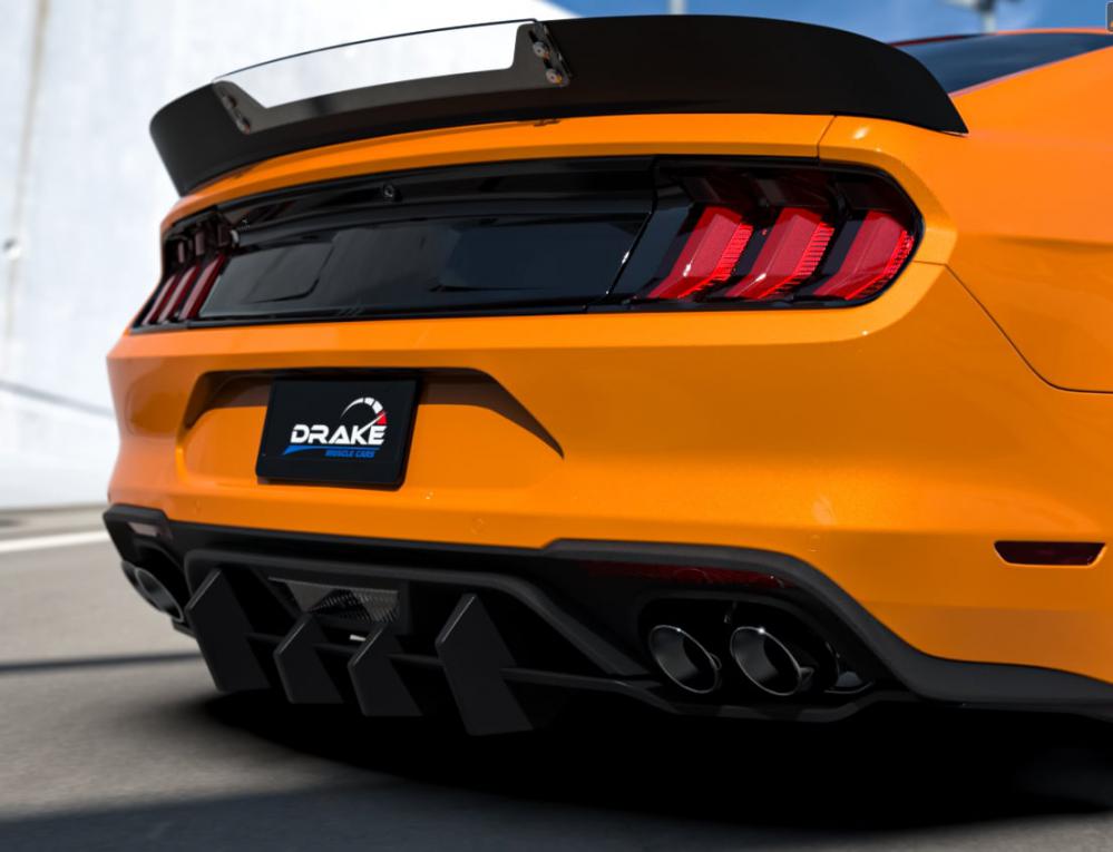 Drake Tail light filler panel, black, 2015-2023 Mustang