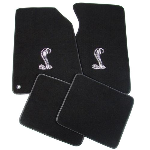 Floor Mat 1994-04 Mustang w/ Cobra Snake, Black