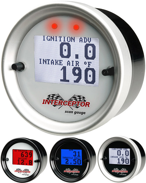 Aeroforce Interceptor Scan Gauge, 1996-04 Ford OBDII, Blue Display