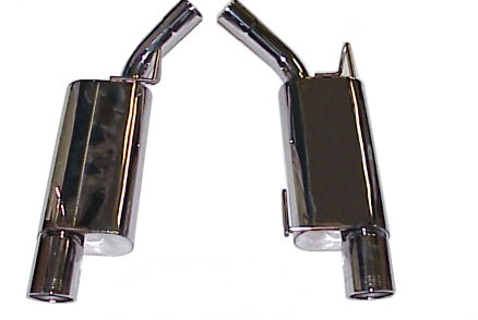 Bassani Quiet Thunder Axle Back, 2005-09 Mustang GT, 4 rolled tips