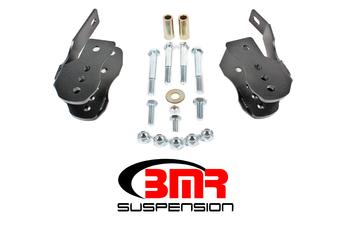 BMR Control arm relocation brackets, bolt-on, black, 2005-2014 Mustang