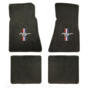 Floor Mats 1979-93 Mustang w/ Pony logo, Grey
