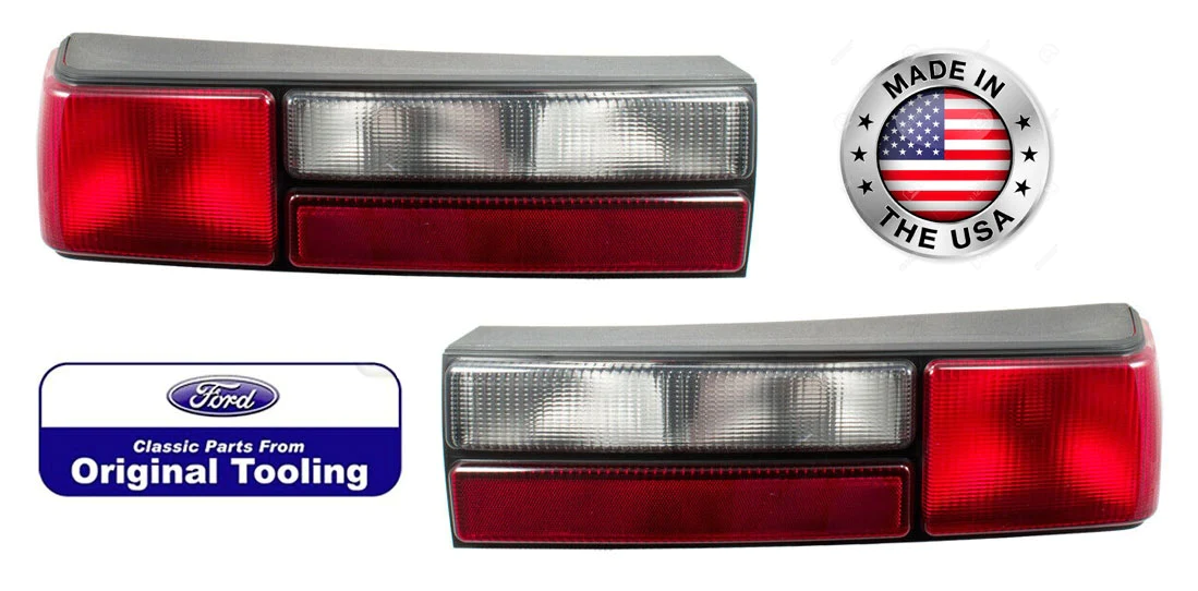 1987-1993 Ford Mustang LX Complete Taillights w/ Housings, Pair
