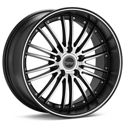 Bremmer Kraft BR06 19x9.5 wheels, machined w/ black, 2005+ Mustang (Set of 4)