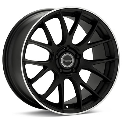 Bremmer Kraft BR09 wheels, 19x9.5 black w/machined lip, 2005+ Mustang (Set of 4)