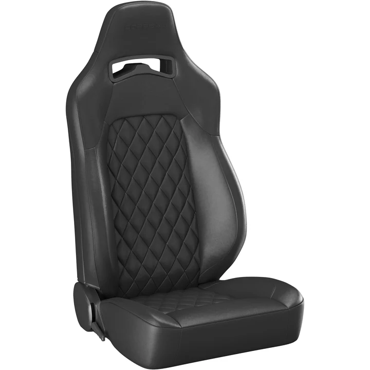 Corbeau Trailcat seats, black diamond stitch vinyl, Pair