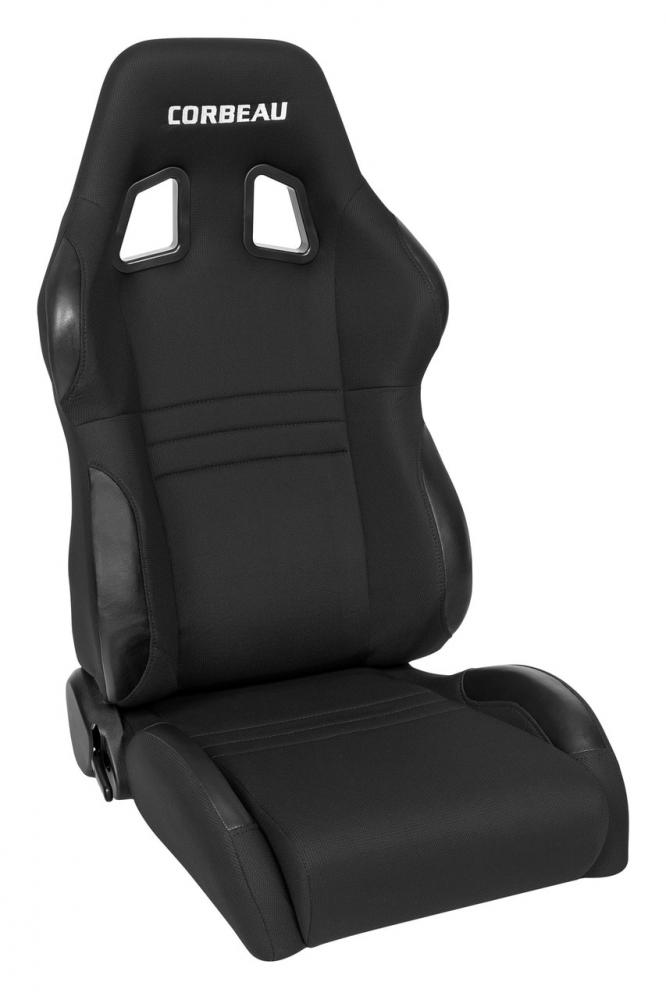 Corbeau A4 Recliner Seat, Wide, Black Cloth, Each