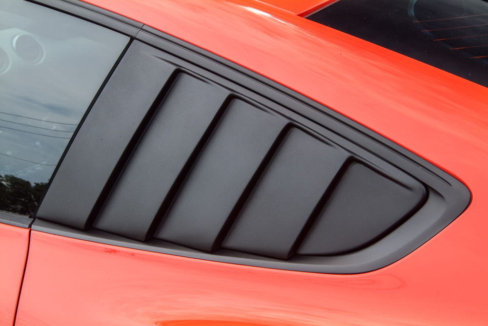 Cervini\'s Quarter Window Louvers, black, 2015-23 Mustang