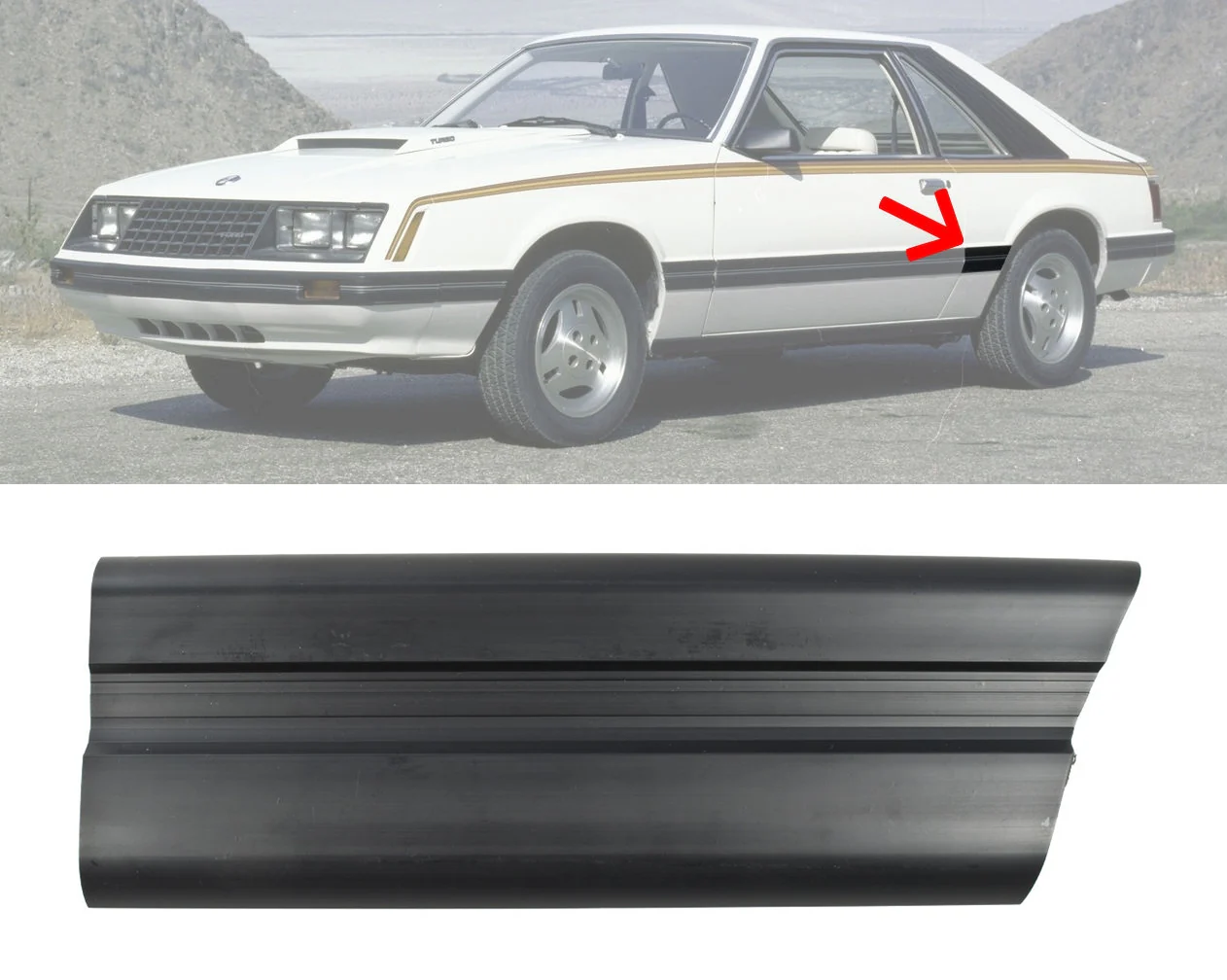 1979-84 Mustang Front Of Qtr Body Molding LH Driver Side