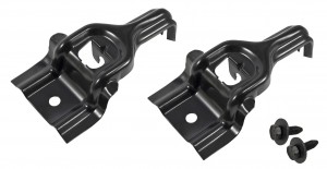 1983-93 Mustang Radiator Brackets - Black W/ Metric Washers/Bolts