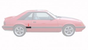 1985-86 LX Front Of Quarter Body Moldings Right Hand Side