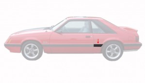 1985-86 LX Front Of Quarter Body Moldings Left Hand Side