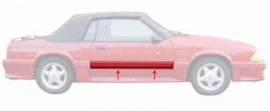 1987-93 Mustang GT Door Molding - RH