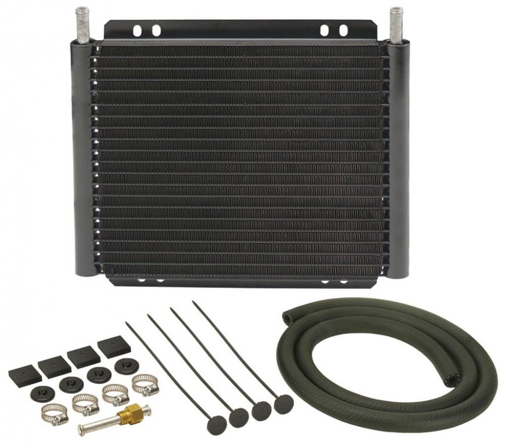 Derale transmission cooler, 10 x 11, with hoses