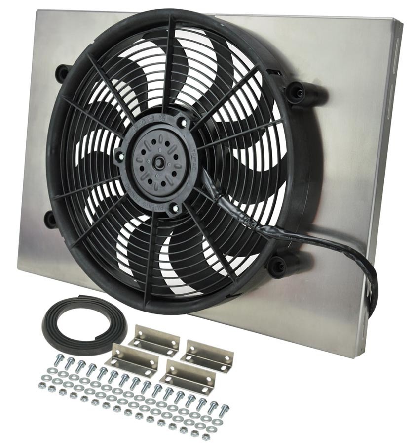 Derale High Output Single 17\'\' Electric Fan/Aluminum Shroud 24x17x3 (2400CFM)