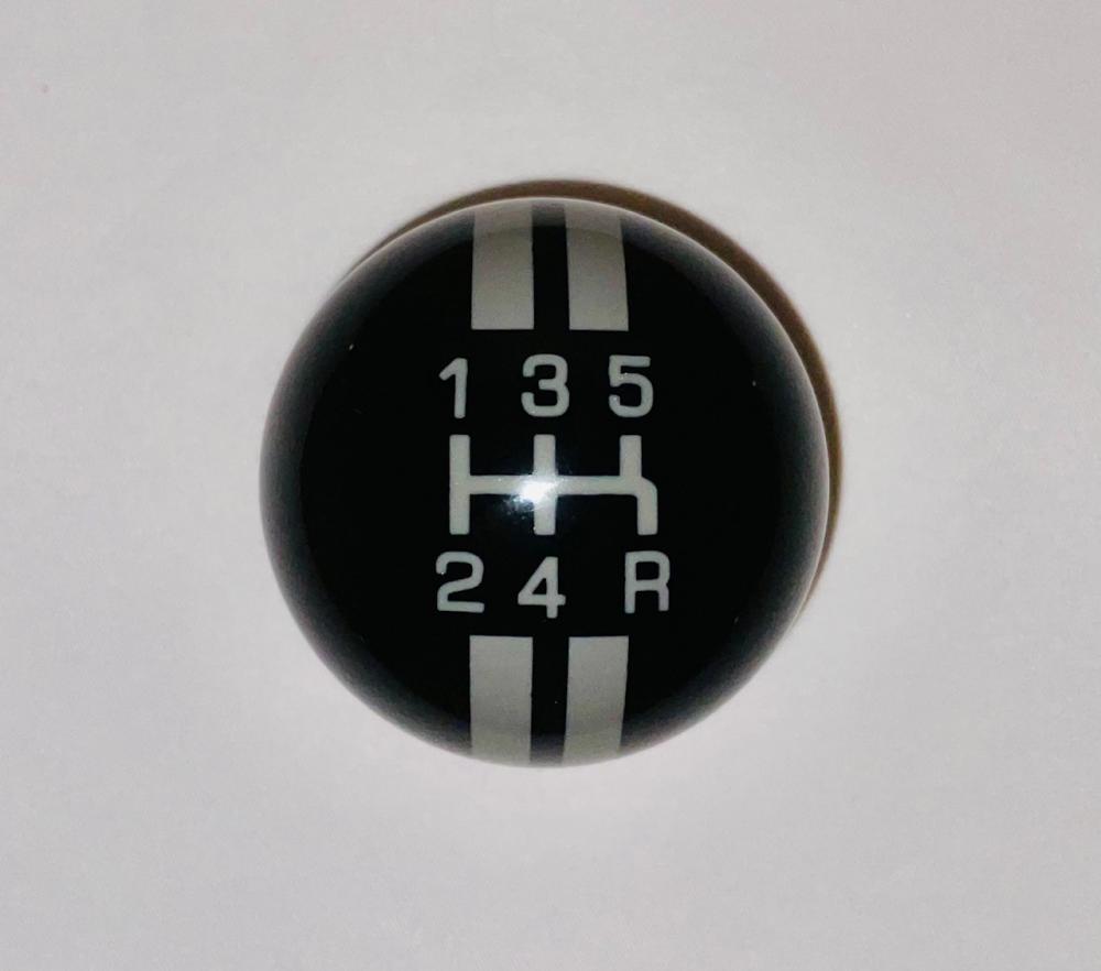 Rally Billard Style Shift Knob, Black w/Gray Pearl, 1979-10 Mustang