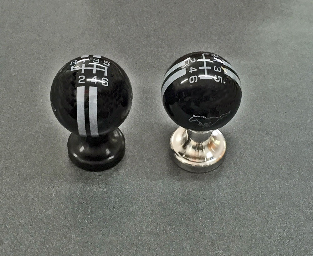 Rally Billard Style Shift Knob, Running Pony, Black w/Gray Pearl, 2011-14 Mustang