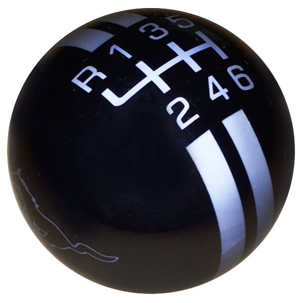 Rally Billard Style Shift Knob, Running Pony, Black w/Gray Pearl, 2015+ Mustang