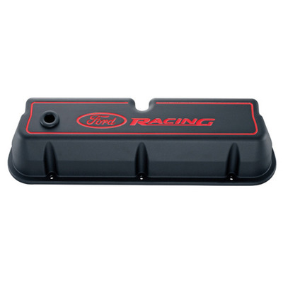 Ford Racing Valve covers, tall black with red logo, small block Ford
