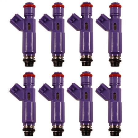 Ford Performance 24lb fuel Injectors (8), EV6 oval plug, fits most Ford engines