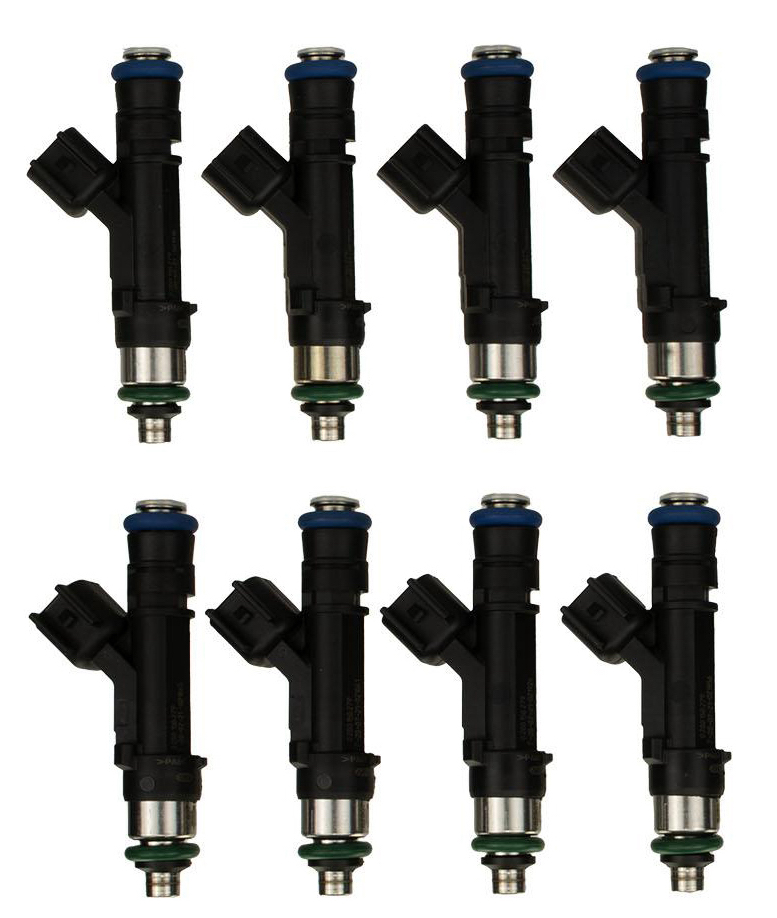 Ford Performance 47lb fuel injectors (8), EV6 oval plug, fits most Ford engines