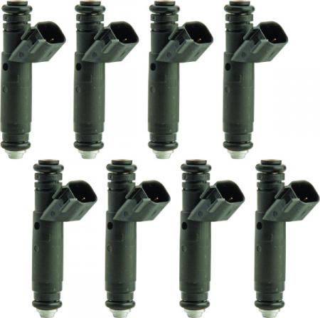 Ford Performance 55lb fuel injectors (8), EV14 oval plug, fits most Ford engines