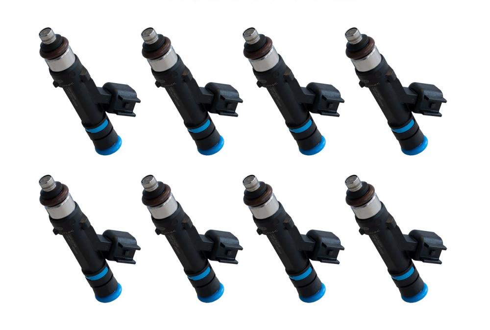 Ford Performance 55lb fuel injectors (8), EV14 oval plug, fits most Ford engines