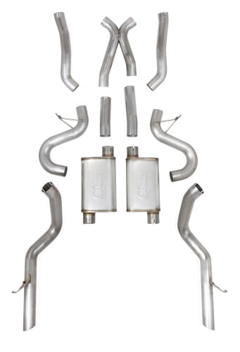 Hooker Blackheart 3in Exhaust system with X, 409SS, 79-93 Mustang