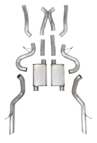 Hooker Blackheart 2.5in Exhaust system with X, 304SS, 79-93 Mustang