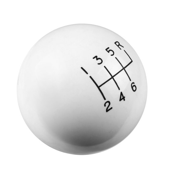 Hurst White shift knob, 6 speed, 3/8 - 16 thread