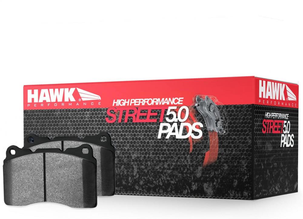 Hawk Street 5.0 Brake Pads, Brembo front calipers, Mustang and GT500