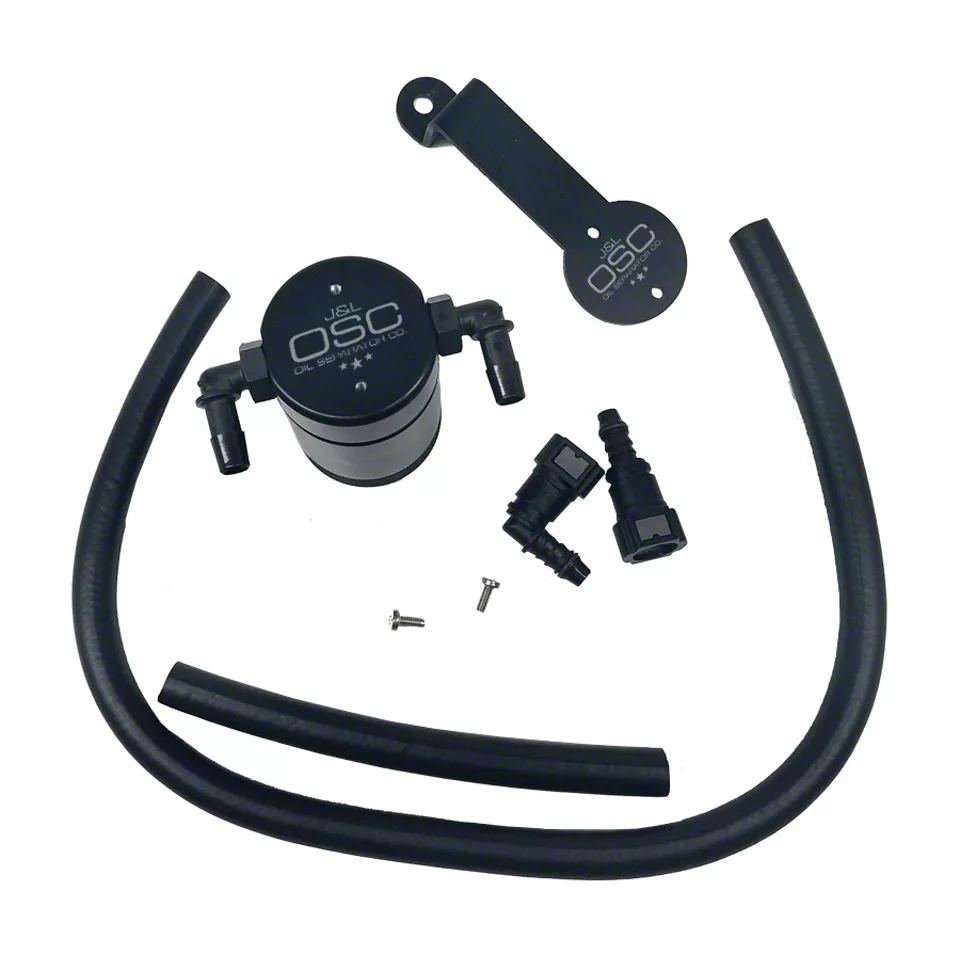 JL Oil Separator 3.0 Passenger Side, Black Anodized, 2005-10 Mustang GT