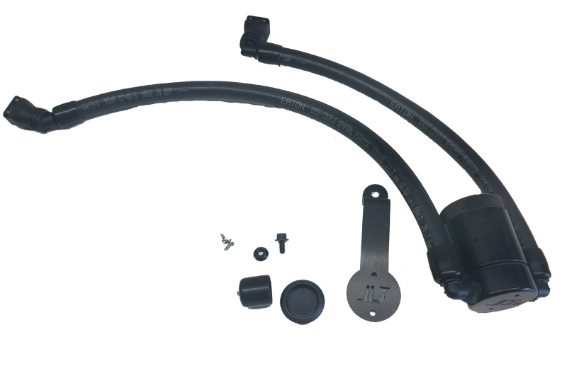 JL Oil Separator 3.0 Driver Side, Black Anodized 2018-23 Mustang GT/Bullitt/MACH 1