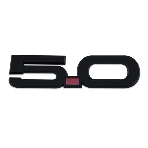5.0 Coyote fender badge (pair), black, 2015-16 Mustang style