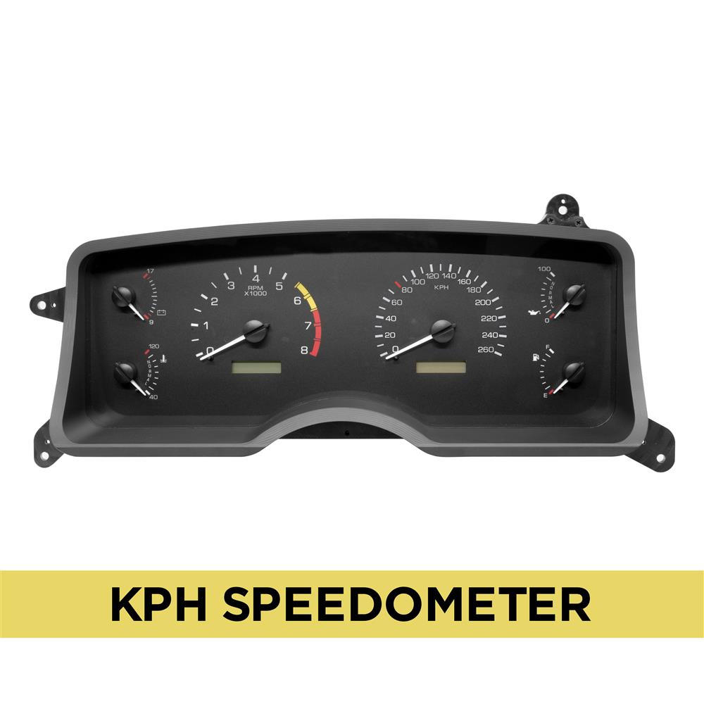5.0 Resto Stock Style Digital Gauge Cluster, kph, 87-89 Mustang