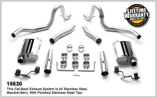 Magnaflow 2.5 Exhaust, 3 SS Tips, 1979-93 Mustang LX
