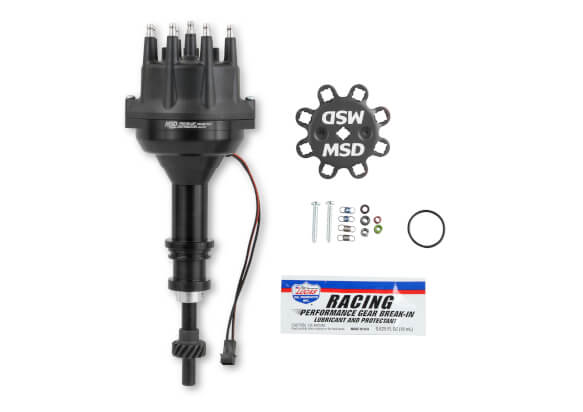 MSD Distributor Ford 351w, Pro Billet, Small Cap, All Black, Steel Gear