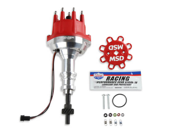 MSD Distributor Ford 302, Pro Billet, Small Red Cap, Steel Gear