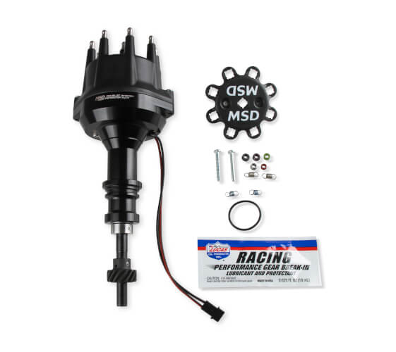 MSD Distributor Ford 302, Pro Billet, Small Cap, All Black, Steel Gear