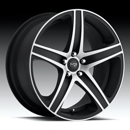 Niche Euro wheels, 20x8.5 / 20X9.5, matte black / machined, 2005-14 Mustang (Set of 4)