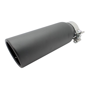 Perf World Exhaust Tip, 3.0 / 4.0 x 12 in. Rolled angle cut, Black