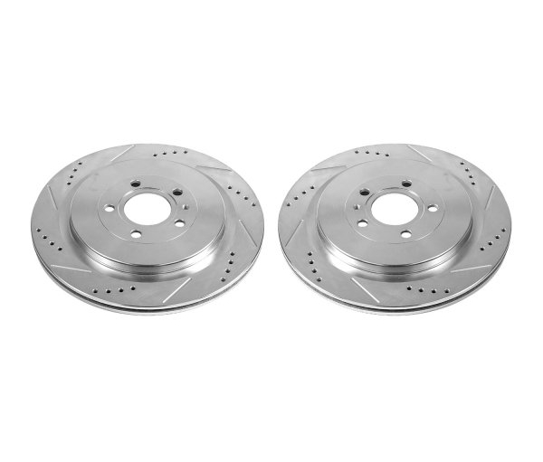 Powerstop rotors, slotted and drilled, 2013 GT500 14 in. rear - pair