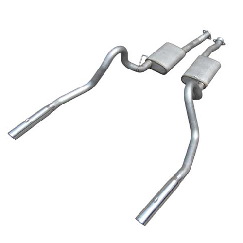 Pypes Cat back Exhaust system, 2.5 Stainless w/ 3in tips, 79-93 Msutang LX