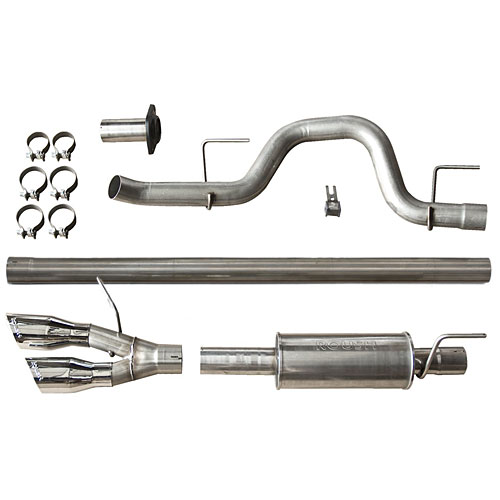Roush Cat-Back Exhaust, Stainless Side Dual Tip, 2011-14 F-150 6.2, 5.0, 3.5